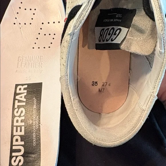 Golden Goose Stitched Red Heart / Star Superstar Size 35 - Picture 7 of 14